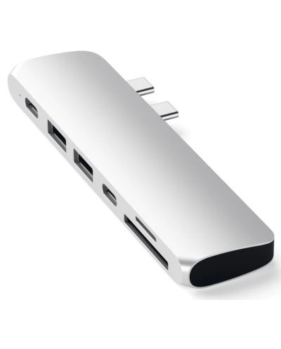 USB хъб Satechi - Aluminium Pro, 6 порта, USB-C, MacBook Pro, сребрист - 6