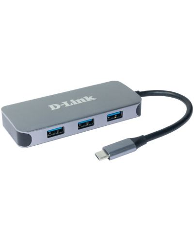 USB хъб D-Link - DUB-2335, 6 в 1, USB-C, сив - 3