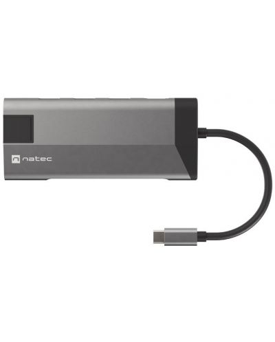 USB хъб Natec - Fowler Plus , 8 порта, USB-C, сив - 4