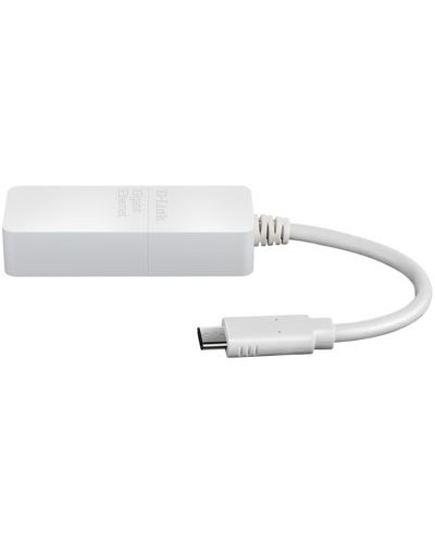 USB хъб D-Link - DUB-E130, 1 порт, USB-C към Gigabit Ethernet, бял - 2