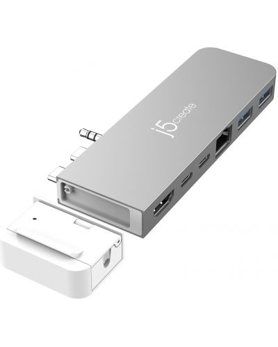 USB хъб j5create - JCD395, 4K60 Pro, MagSafe Kit, 8 порта, MacBook Pro, сив - 3