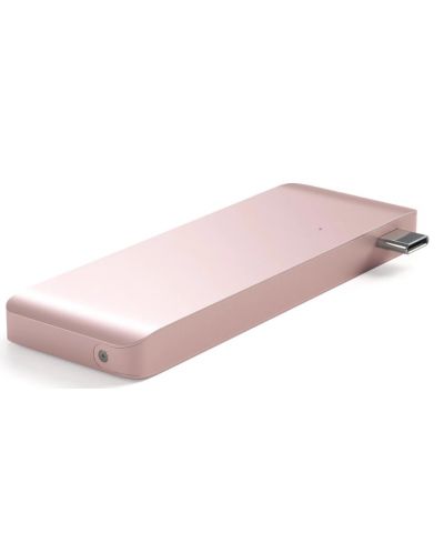 USB хъб Satechi - Aluminium Passthrough, 5 порта, USB-C, Rose Gold - 3