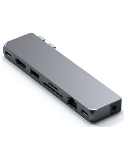 USB хъб Satechi - Pro Hub Max, 8 порта, USB-C, сив - 1