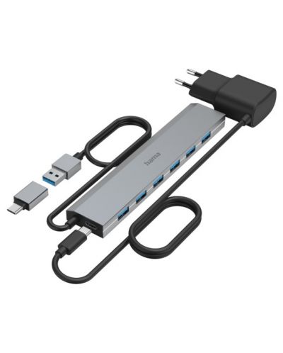 USB хъб Hama - 200137, 7 порта, сребрист - 2
