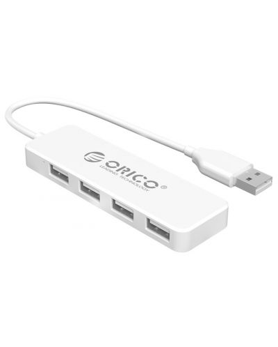 USB хъб Orico - FL01-WH, 4 порта, USB 2.0, бял - 1