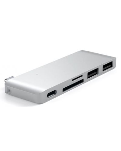 USB Хъб Satechi - Aluminium Passthrough, 5 порта, USB-C, сребрист - 3
