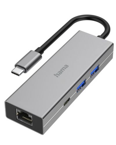 USB-C хъб Hama - 200108, 4 порта, сив - 1