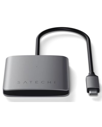 USB хъб Satechi - 4 порта, USB-C, сив - 3