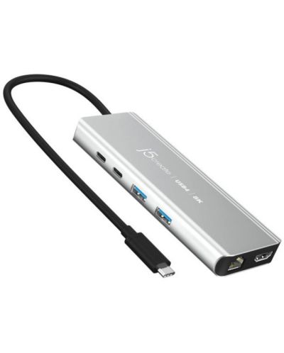 USB хъб j5create - JCD403, 6 порта, сив - 1