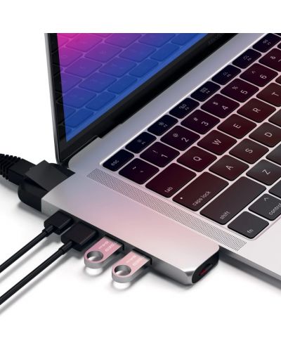 USB хъб Satechi - Aluminium Pro, 6 порта, USB-C, сребрист - 5
