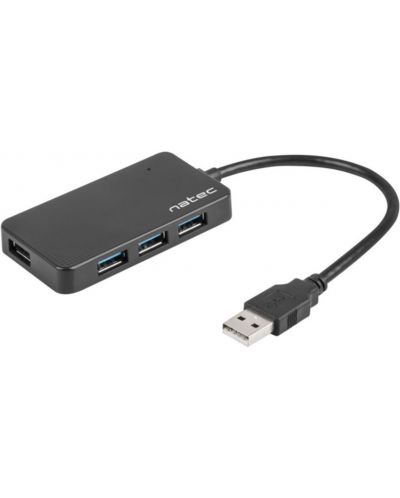 USB хъб Natec - MOTH, 4 порта, USB-A, черен - 1