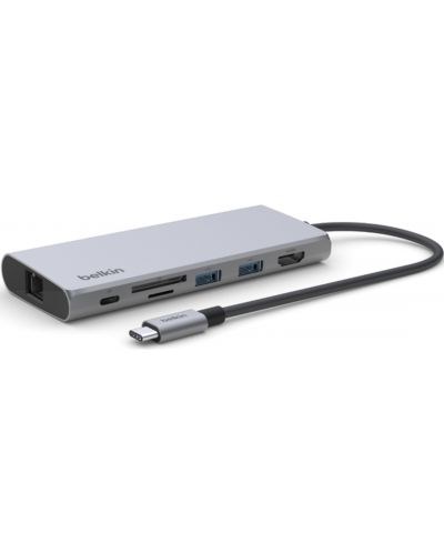 USB хъб Belkin - Connect-INC009btSGY, 7 порта, USB-C, сив - 2