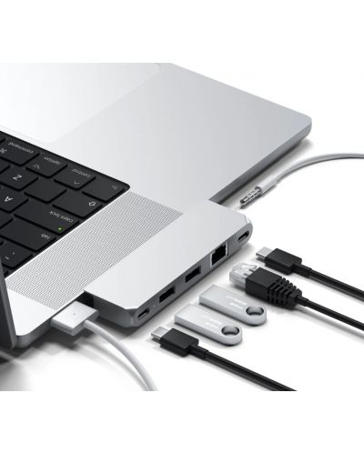 USB хъб Satechi - Aluminium Pro Hub Mini, 6 порта, USB-C, сребрист - 4