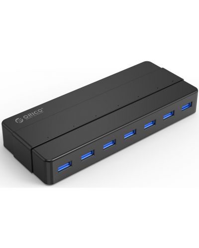 USB хъб Orico - H7928-U3-V1-BK, 7 порта, USB3.0, черен - 1