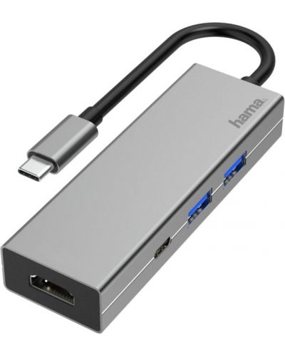 USB хъб Hama - 200107, 4 порта, сребрист - 1