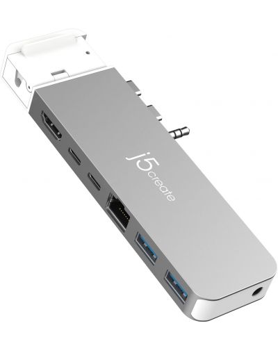 USB хъб j5create - JCD395, 4K60 Pro, MagSafe Kit, 8 порта, MacBook Pro, сив - 1