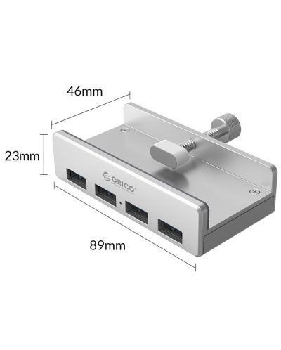 USB хъб Orico - MH4PU-SV-BP, 4 порта, USB-А, сребрист - 4