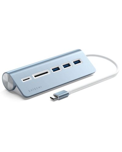 USB хъб Satechi - Aluminium, 5 порта, USB-C, син - 1