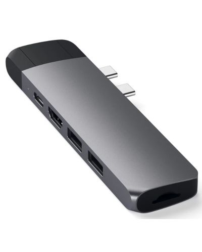 USB хъб Satechi - Aluminium Pro, 6 порта, USB-C, сив - 6