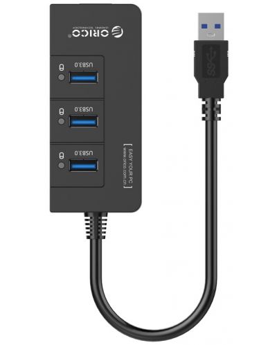USB хъб Orico - HR01-U3-V1-BK-BP, 4 порта, USB-А/LAN, черен - 5