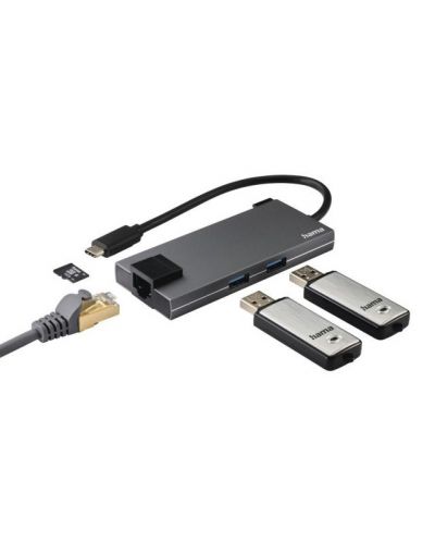 USB-C хъб Hama - 200109, 5 порта, сив - 2