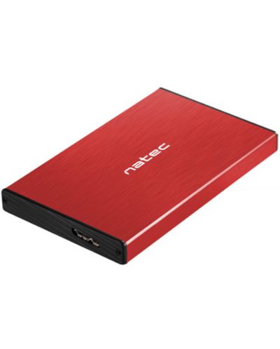 Външен HDD/SSD корпус Natec - Rhino Go, 2.5", USB 3.0, червен - 3