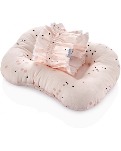 Възглавница за кърмене BabyJem - 19 x 26 cm, на точки, розова - 2