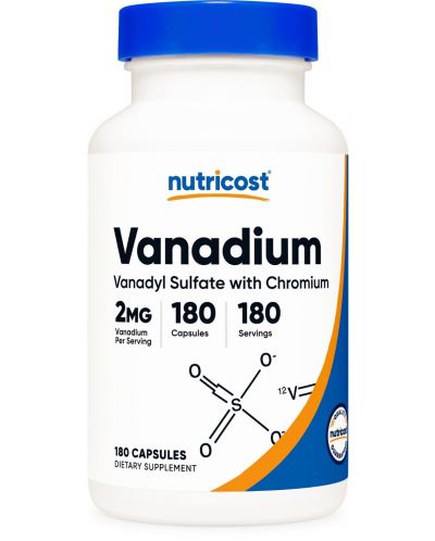Vanadium, 180 капсули, Nutricost - 1