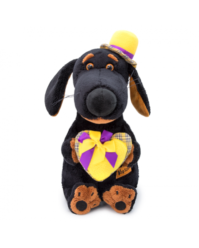 Плюшена играчка Budi Basa - Кученце Ваксон, със сърчице, 25 cm - 1