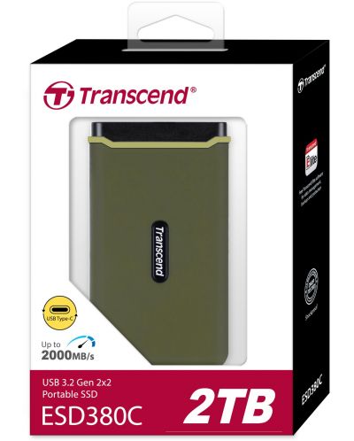 Външна SSD памет Transcend - ESD380C, 2TB, USB 3.2, зелена - 6