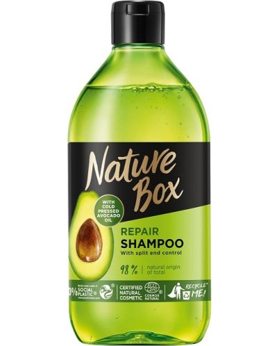 Nature Box Възстановяващ шампоан, авокадо, 385 ml - 1