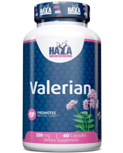Valerian, 250 mg, 60 капсули, Haya Labs - 1