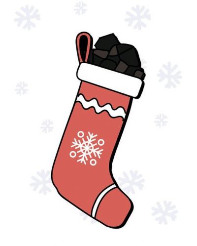 Картичка Мазно Коледа - Чорап с въглени - 1