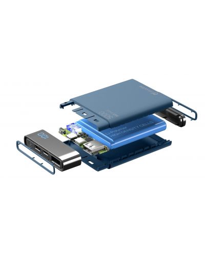 Портативна батерия Cellularline - Manta HD, 5000 mAh, синя - 2