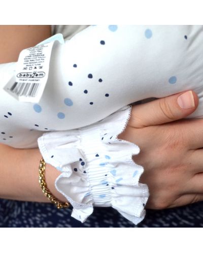 Възглавница за кърмене BabyJem - Бяла на сини точки - 2