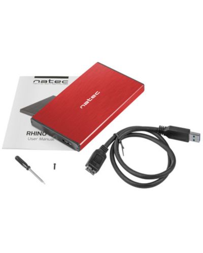 Външен HDD/SSD корпус Natec - Rhino Go, 2.5", USB 3.0, червен - 6