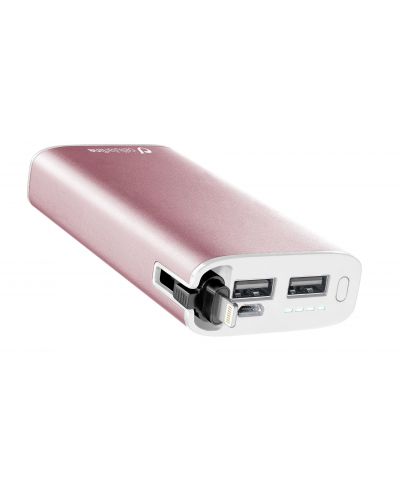 Портативна батерия Cellularline - Unique Design, 6700 mAh, розова - 1