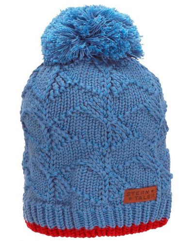 Вълнена зимна шапка с помпон Sterntaler - 55 cm, 4-6 години, синя - 1