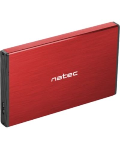 Външен HDD/SSD корпус Natec - Rhino Go, 2.5", USB 3.0, червен - 1