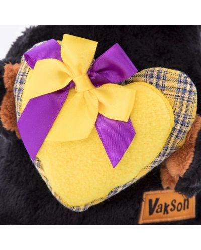 Плюшена играчка Budi Basa - Кученце Ваксон, със сърце и шапка, 29 cm - 5