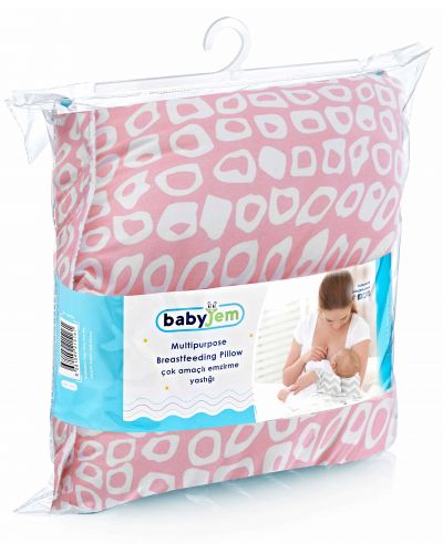 Възглавница за кърмене BabyJem - Multiway, 26 x 61 cm, розова - 8
