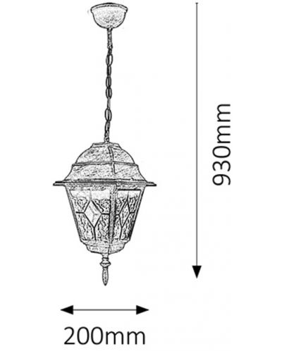 Външен пендел Rabalux - Monaco 8184, IP43, E27, 1 x 60W - 3