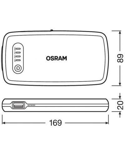 Външна батерия за стартиране на акумулатора Osram - BATTERYstart, OBSL200, 6000mAh - 8