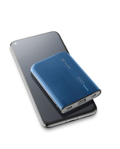 Портативна батерия Cellularline - PowerTank, 5000 mAh, синя - 2