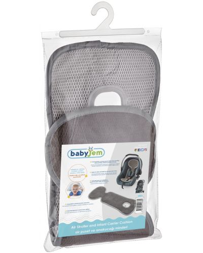 Възглавница за количка BabyJem - Сива - 7