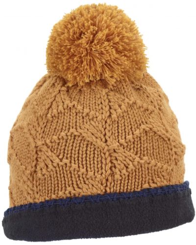 Вълнена зимна шапка с помпон Sterntaler - 55 cm, 4-6 г, жълта - 3