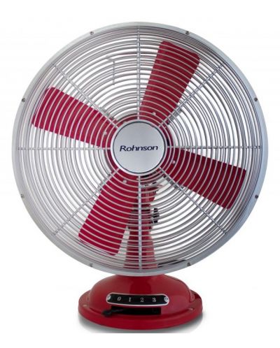 Вентилатор Rohnson - R-866, 3 скорости, 30 cm, червен - 2