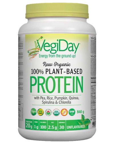 VegiDay 100% Plant-Based Protein, неовкусен, 840 g, Natural Factors - 1