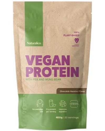 Vegan Protein, шоколад с лешник, 400 g, Naturalico - 1