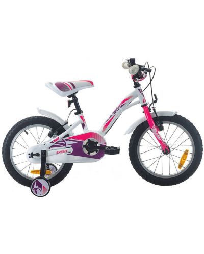 Детски велосипед SPRINT - Alice, 18", 210 mm, бял/розов - 1